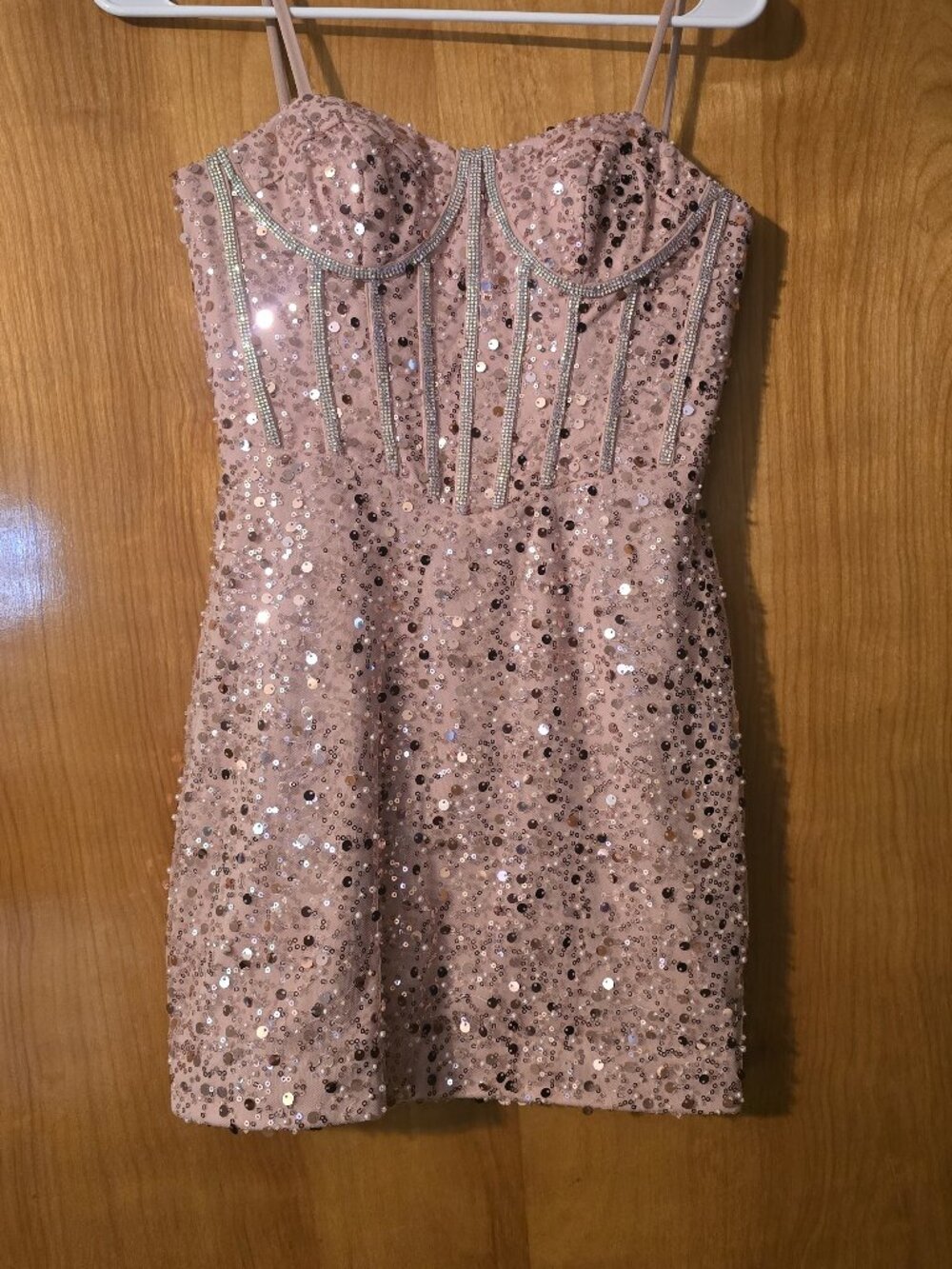 Jovani Pink Embellished Homecoming Dress; Corset/SZ 0